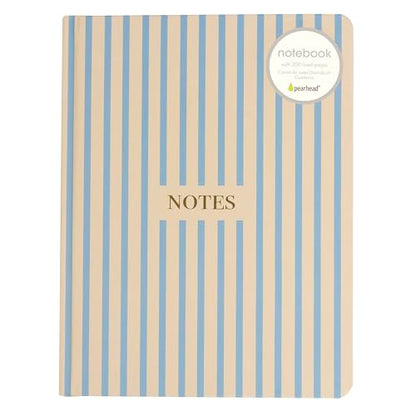Pearhead Hardcover Journal Notebook 6x8 – Cream & Blue Stripe College-Ruled Writing Journal, 200 Lined Pages for Work, School & Journaling - color: Blue Stripes Notes Journal
