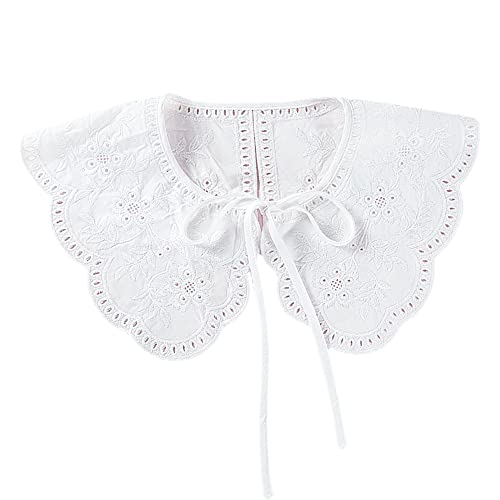 White Lace Detachable Fake Collar for Women Summer Dresse and Shirt - style: Orchid
