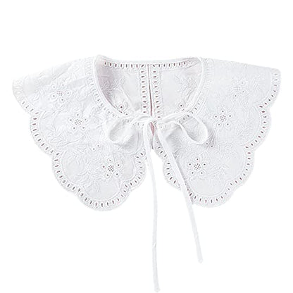 White Lace Detachable Fake Collar for Women Summer Dresse and Shirt - style: Orchid