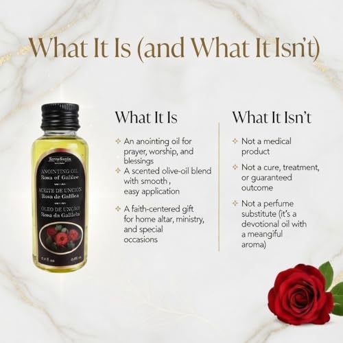 Rose of Galilee Anointing Oil for Prayer & Worship - Biblical Scented Oil for Home Altar & Church - Christian Gift from Holy Land (3.4 fl. oz - 100 ml) - color: 3.4 Fl. Oz - 100 Ml