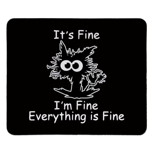 hold fizz Funny Black Cat Mouse Pad, Small Cute Cat Mouse Pads for Desk, Mouse Mat Square Non-Slip Rubber Base Gaming Mousepad for Desk Computer Laptop Office, 9.5x7.9 Inch - color: Black Cat