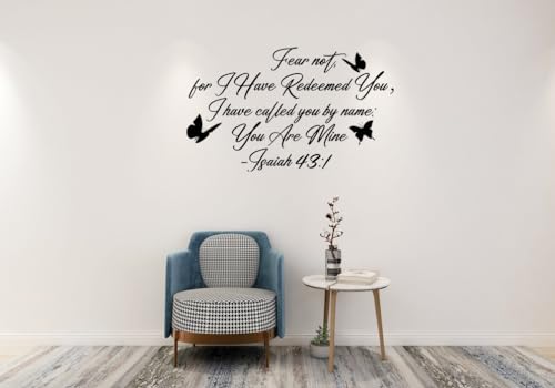 Isaiah 43:1 Bible Verse Wall Decal, Fear Not Christian Sticker