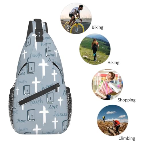 Jesus Crossbody Sling Bag For Women Men Fashion Jesus Christian Cross Chest Bag Shoulder Sling Backpack Daypack For Sport Travel Hiking - color: Jesus Christian Cross 7