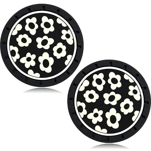 2Pcs 2.75 Inch Flower Car Cup Holder Coaster Insert Tough Auto Flower Car Accessories - color: Cup-flower