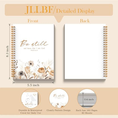 JLLBF Christian Spiral Notebook, Be Still and Know That I Am God Religious Notebooks for Bible Notes, Christian Gifts for Women, Scripture Journal Notebook, 5.5x8.3 Inch - color: Be Still