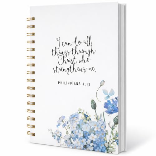 ilohaus Bible Journal for Women, Prayer Journal with Lined Pages, Hardcover - color: Philippians 4:13