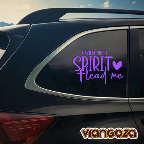Spirit Lead Me Car Decal, Heart Cross Christian, Religious, Jesus, Bible Verse Decals, Vinyl Waterproof 8 inch Bumper Sticker for Trucks Window, Car Accessories Decorations Gifts for Friend Mom Dad