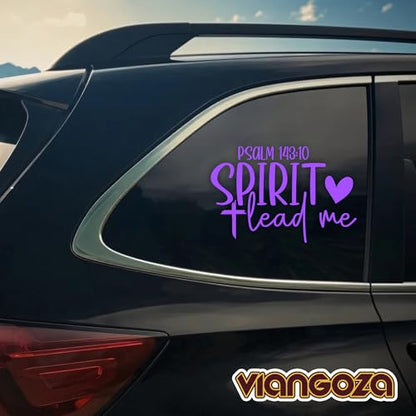 Spirit Lead Me Car Decal, Heart Cross Christian, Religious, Jesus, Bible Verse Decals, Vinyl Waterproof 8 inch Bumper Sticker for Trucks Window, Car Accessories Decorations Gifts for Friend Mom Dad