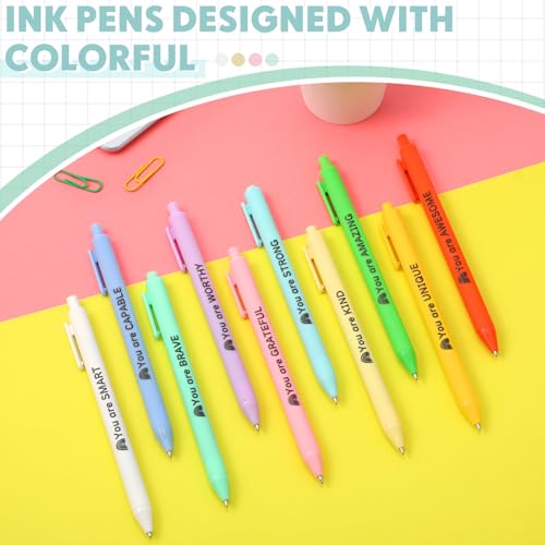 Crtiin 50 Pcs Inspirational Pens Bulk Pastel, Inspirational - color: Pastel, size: 1 Count (Pack of 50)