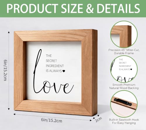 The Secret Ingredient Is Always Love Wood Sign, Farmhouse Home Decor - color: Love35
