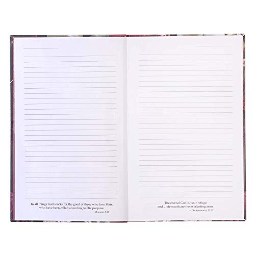 Christian Art Gifts Flexcover Journal | Be Still and Know – Psalm 46:10 Bible Verse | Floral Inspirational Notebook w/128 Lined Pages, 5.5” x 8.5”