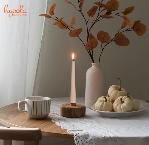 Hyoola Tall Taper Candles - 10 Inch Sahara Beige Unscented Dripless Taper Candles - 8 Hour Burn Time - 4 Pack - color: Sahara Beige, size: 10 Inch