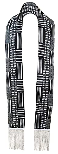 Dupsie's Kente African Print Church Clergy Pastor Choir Stole/Sash with Fringes - color: Black