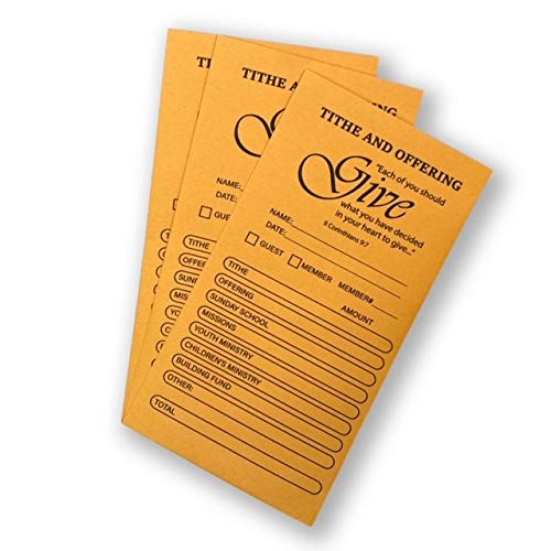 Coin Envelope, Tithe and Offering Envelopes for Church | 3.5" x 6.5" (Package of 100)