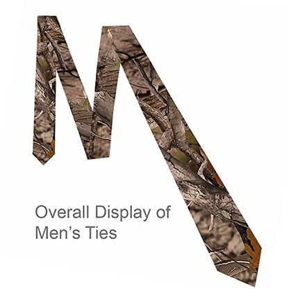 Black Dots Men's Neckties Retro Classic Circle Geometry Men's Tie for Mens Teens Business Work Casual Wedding Party - color: Camo Trees