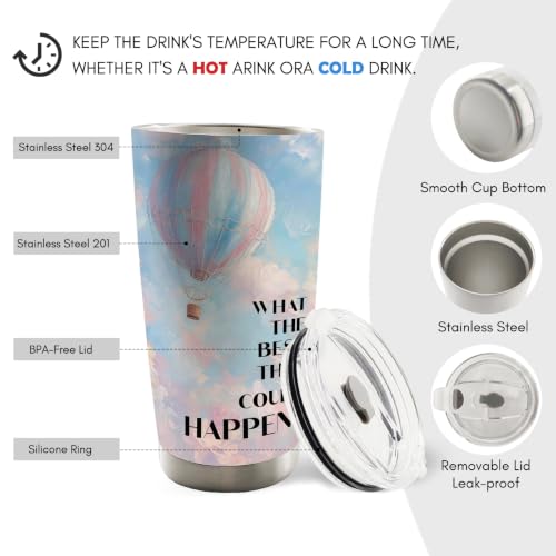 Inspirational Hot Air Balloon Sky 20oz Travel Coffee Mug Tumbler - color: what