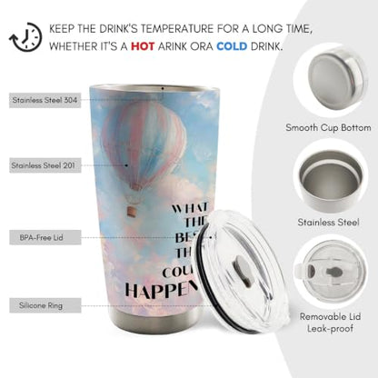 Inspirational Hot Air Balloon Sky 20oz Travel Coffee Mug Tumbler - color: what
