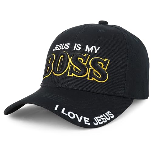 Trendy Apparel Shop Only Jesus Praying Hand Embroidered Christian Ball Cap - color: Black 3