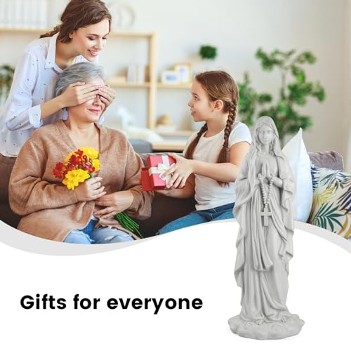 VChymm Virgin Mary Praying Statue 31.49 Inch Tall Outdoor Garden Religious Garden Statue Mary Statue Outdoor Yard Patio Deck Home Entryway Hallway Sculpture Magnesium Oxide Stone （White Virgin Mary）