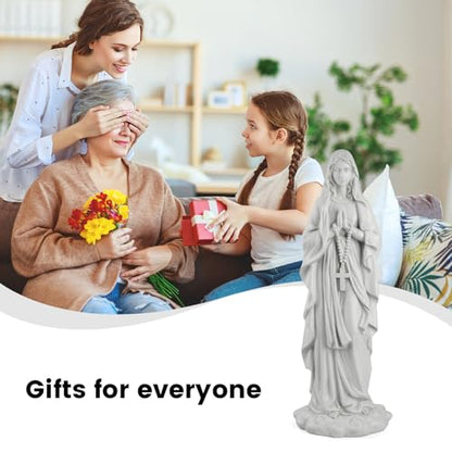 VChymm Virgin Mary Praying Statue 31.49 Inch Tall Outdoor Garden Religious Garden Statue Mary Statue Outdoor Yard Patio Deck Home Entryway Hallway Sculpture Magnesium Oxide Stone （White Virgin Mary）