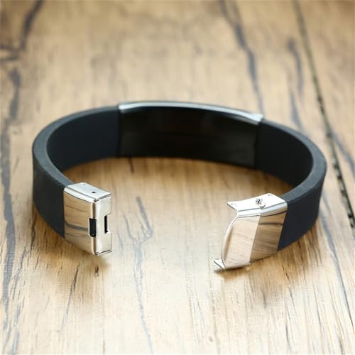 Bible Verse Isaiah 6:8 Bracelets - 2Pcs Inspirational Isaiah 6 8 Cuff Bracelet with Cross Symbol Christian Jewelry Silicone Wristband with Bible Quote For Men Women - color: Black+Blue