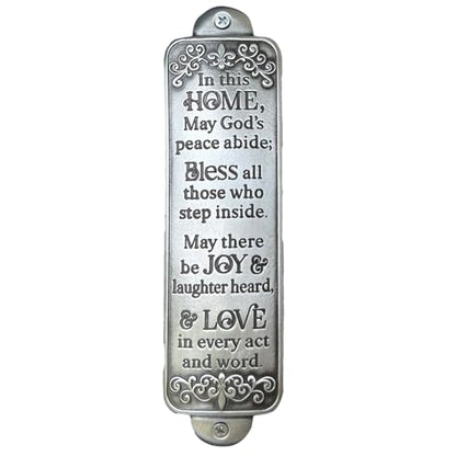 Abbey + CA Gift Home Blessing Entryway Wall Plaque, Religious Metal Home Decor Housewarming Gift, 6"H (Silver) - color: Silver