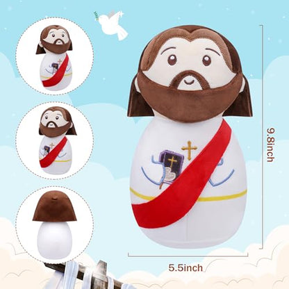 Jesus Plush Doll Christian Gifts - Baptism Gift for Kids, Classic Religious Savior My Friend Jesus Stuffed Doll Toys with Bible Baptism Prayer Gift 10 Inch - style: Bible jesus Red