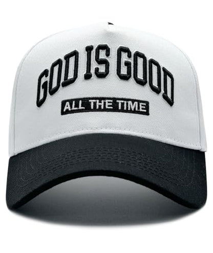 God is Good Hat, Christian Hats for Men & Women Religious Gift - color: Black/White