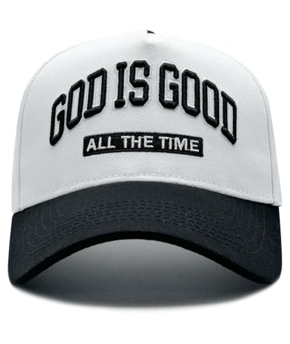 God is Good Hat, Christian Hats for Men & Women Religious Gift - color: Black/White