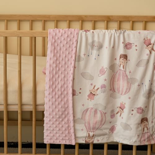 Fleece Baby Blankets for Girls & Boys, Infant Toddler Blanket - color: Pink Balloon Rabbit
