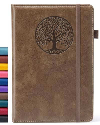 BIYUNRO Leather Journal, Writing Notebook for Women Men - color: Wood