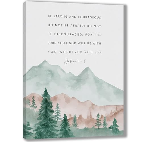 Christian Wall Art Bible Verses Pictures Scripture Decor Framed 12x16 In - color: Joshua（Canvas）, size: 16"L x 12"W