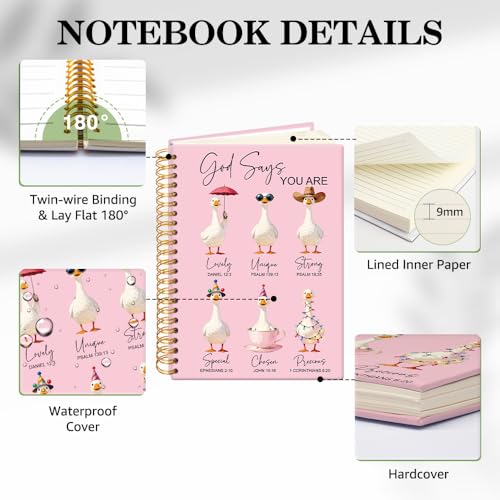 ERHACHAIJIA God Says You are Silly Goose Lined Spiral Notebook for Daughter - color: Pink-white