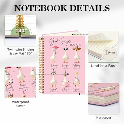 ERHACHAIJIA God Says You are Silly Goose Lined Spiral Notebook for Daughter - color: Pink-white