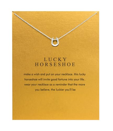 Baydurcan Silvery Necklace for Women Pendant Chain Friendship Necklace Gift - style: horseshoe s