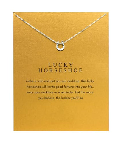 Baydurcan Silvery Necklace for Women Pendant Chain Friendship Necklace Gift - style: horseshoe s
