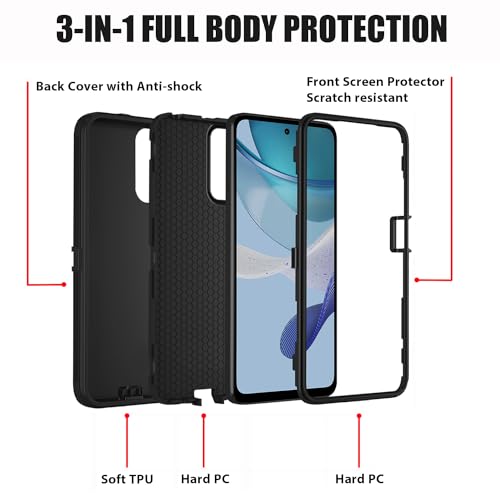 Designed for Moto G Power 5G 2024 Case, Military Grade Heavy Duty 3-Layer Shockproof Full-Body Protective Cover for Motorola Moto G Power 5G 2024, Quotes Bible Verse Psalm 46:10 - color: Quotes Bible Verse Psalm 46:10