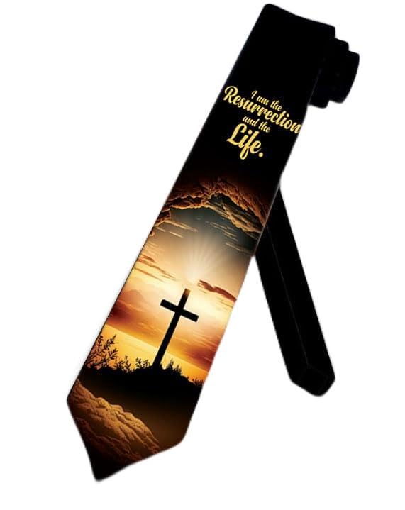 ASVP Shop Easter Mens Ties Jesus Resurrection Cross Necktie Tie Religious Neckties Christianity - style: Sunrise