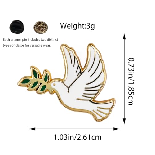 Peace Dove Enamel Pin,White Dove Lapel Pin,DIY Decor Collection,Symbol of Peace Brooch,Gift For Peace Advocates,Art Lovers,Teens,Friend,Pin on Denim Jacket,Canvas Bag,Backpack Pin Accessory