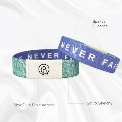 NFC Bible Verse Bracelets, Purple - color: LOVE NEVER FAILS