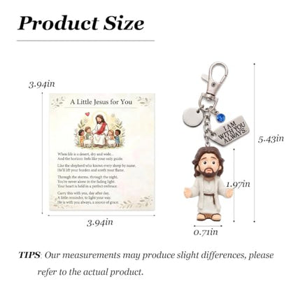 Angyape A Little Jesus for You - Mini Jesus Keychain Backpack Bag Charms Birthstone Charm Inspirational Christian Faith Gifts - color: K：november
