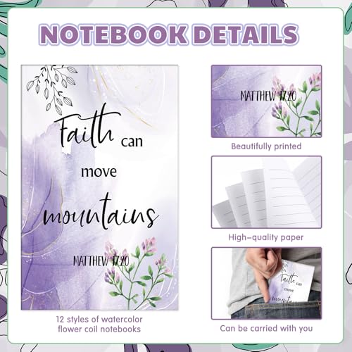 AmazingSpark 96 Pcs Christian Gifts Bulk for Women Include Magnetic Cross Bookmarks, Mini Bible Verse Notepads, Scripture Ballpoint Pens, Religious Small Notebooks Gifts Prizes Party Favor(Watercolor) - style: Watercolor