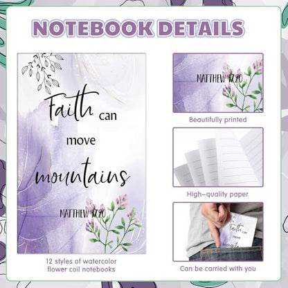 AmazingSpark 96 Pcs Christian Gifts Bulk for Women Include Magnetic Cross Bookmarks, Mini Bible Verse Notepads, Scripture Ballpoint Pens, Religious Small Notebooks Gifts Prizes Party Favor(Watercolor) - style: Watercolor