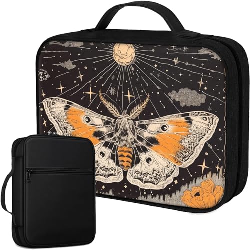 Bible Cover for Women Kids, Bible Carrying Case Church Bag Bible Protective with Zippered Back Pocket, Gift for Adults Lady Women Men, Moth - color: Moth