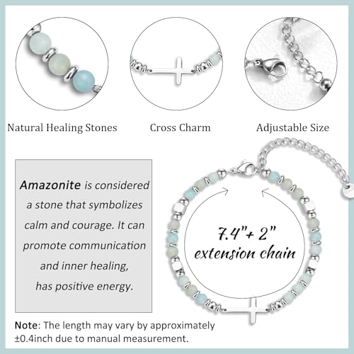 Religious Cross Bracelet for Women Girls, Christian Gifts - color: Every day God thinks of you