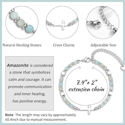 Religious Cross Bracelet for Women Girls, Christian Gifts - color: First Communion