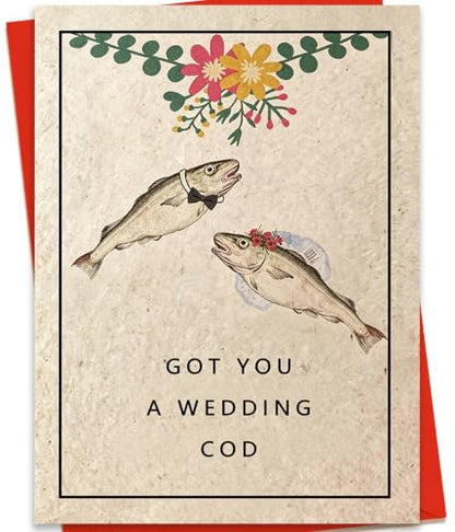 fancu Funny Wedding Card Gift for Couple Bride Groom Congratulations Card - color: ZC-060