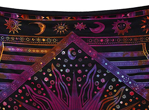 Popular Handicrafts Wall Hanging Tapestry For Bedroom Hippie Bohemian Design Indian Tapestries Bedspread 84 x 90 Inches (215cm x 230cm) Multicolor Tie Dye - color: Multi Color, size: 108"L x 90"W