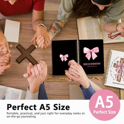 LIANGW Black and Pink Christian Notebook Journal Gifts for Women - color: Proverbs 31 - Black