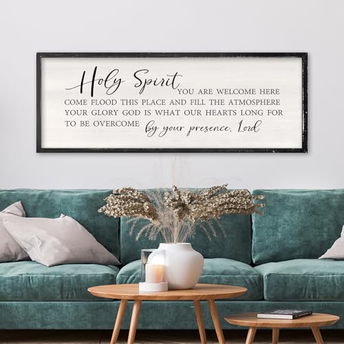 RLWangChao Holy Spirit You are Welcome Here Wall Decor Art 32"×12" Black - color: Holy Spirit You are Welcome Here (Black), size: 32"L x 12"W